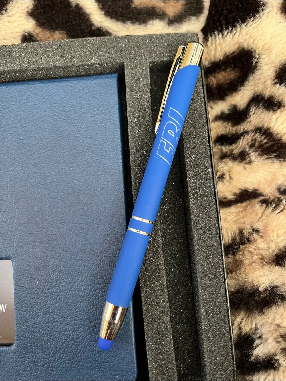 FBI Branded Blue Leather Notebook & Pen Set